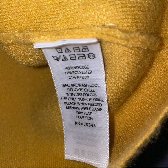 Cynthia Rowley M Sweater Mustard Yellow 3/4 Sleeve - Picture 5 of 8